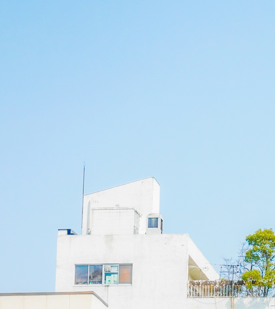 青空を背景にした白い建築